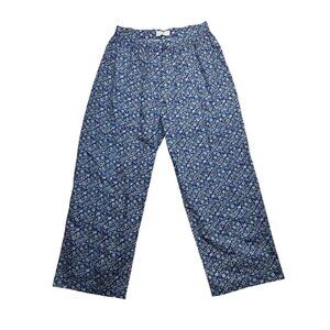 Kristinit Womens Ditsy Floral Keaton High Waisted Cotton Pants Size L? Blue